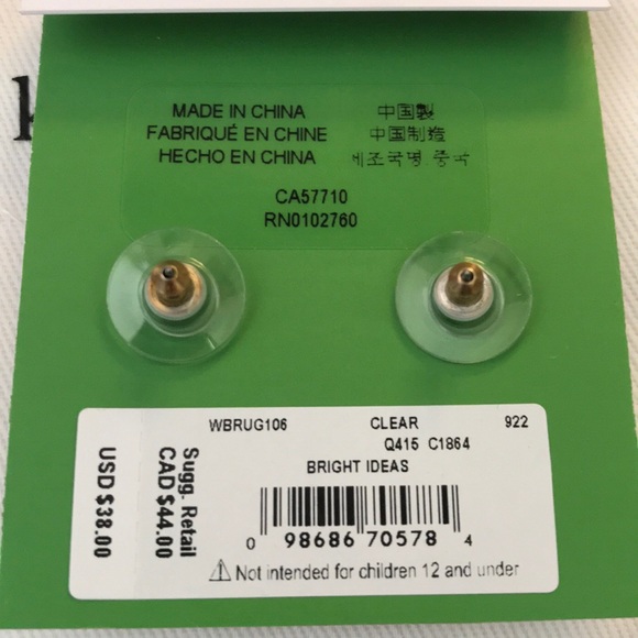 NEW Kate Spade mismatched faceted stud earrings - Picture 5 of 7